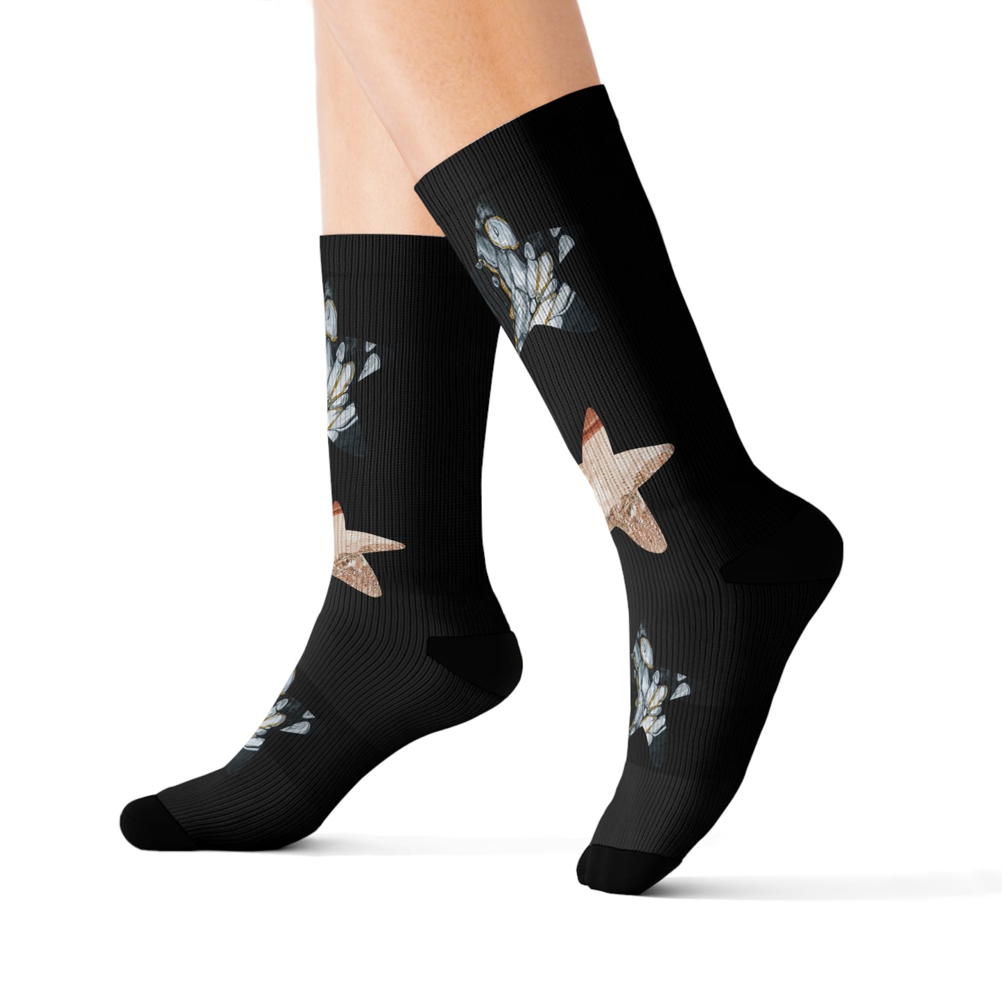 Fun Black Star Socks