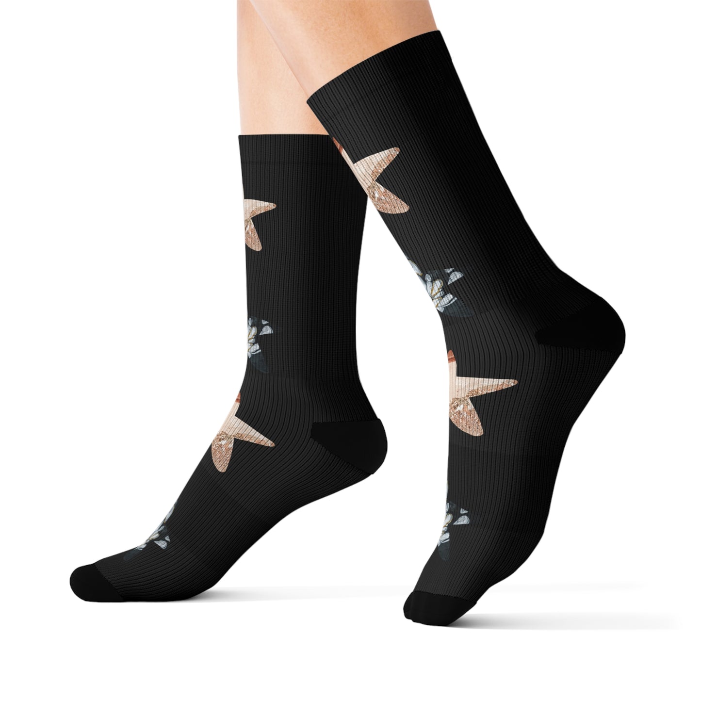 Fun Black Star Socks