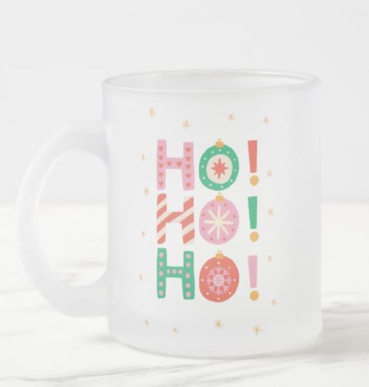 Ho! Ho! Ho! Frosted Glass Mug